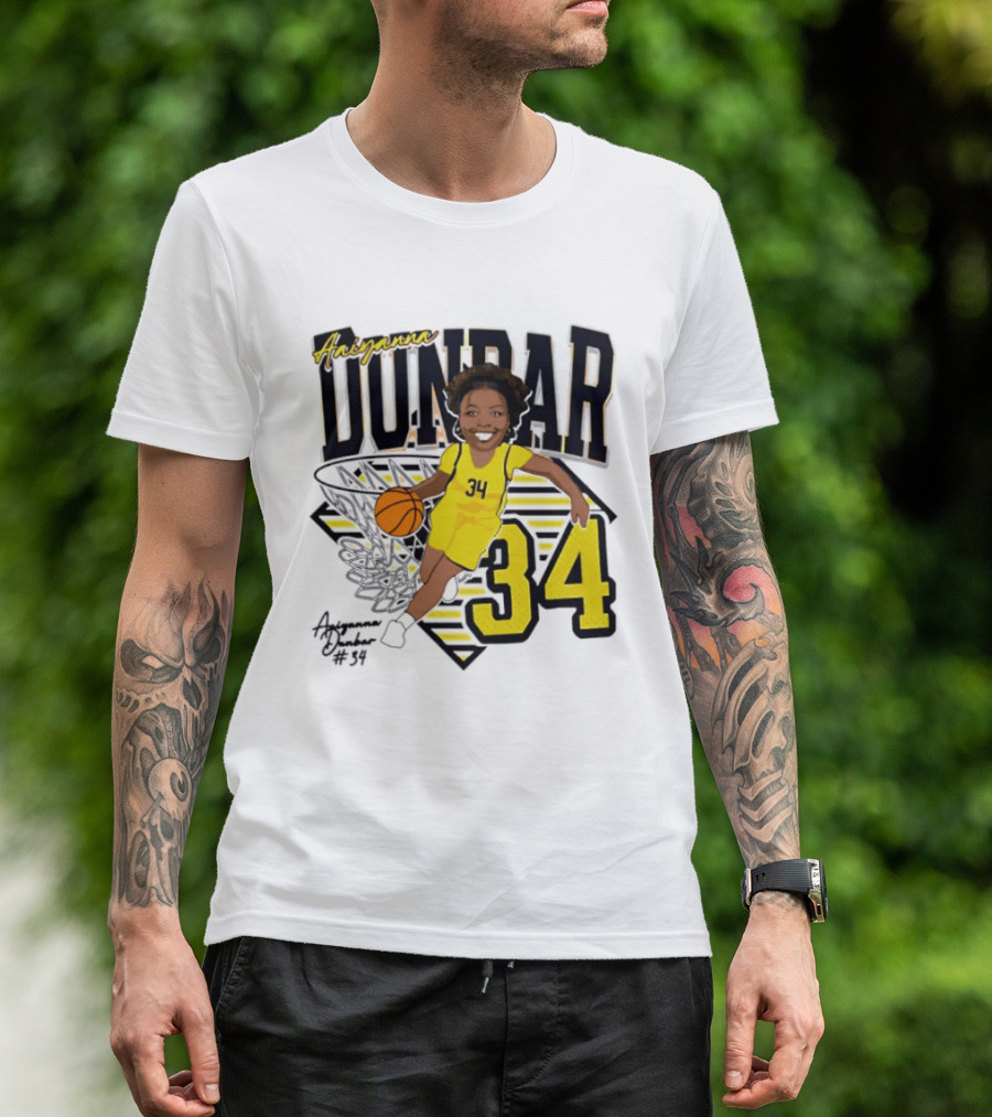 Aaiyanna Dunbar Basketball 34 Michigan Wolverines T-Shirt