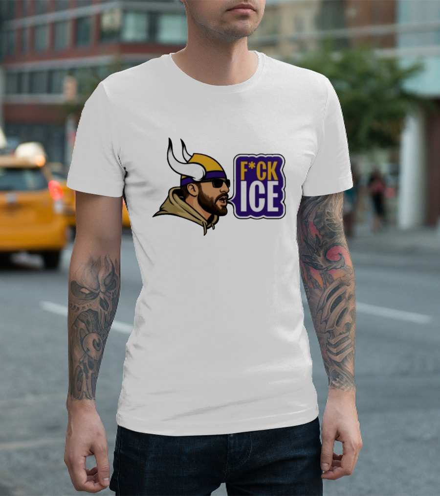F*CK ICE Viking Horn Helmet Sunglasses T-Shirt