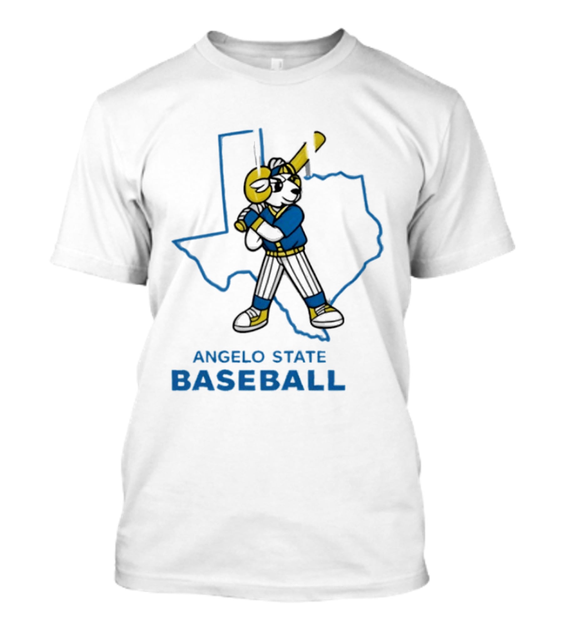 Texas Outline Angelo State Baseball Batter T-Shirt