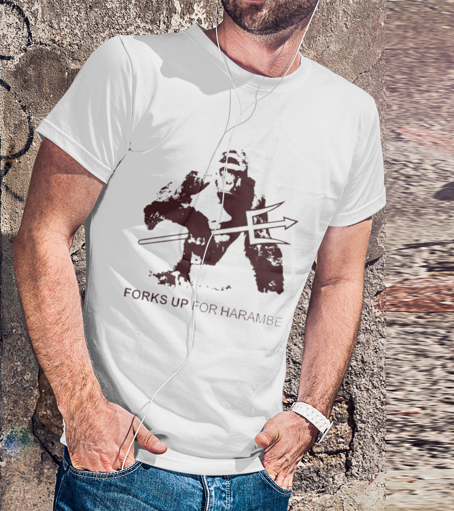 Forks Up For Harambe Arizona State Sun Devils Trident T-Shirt