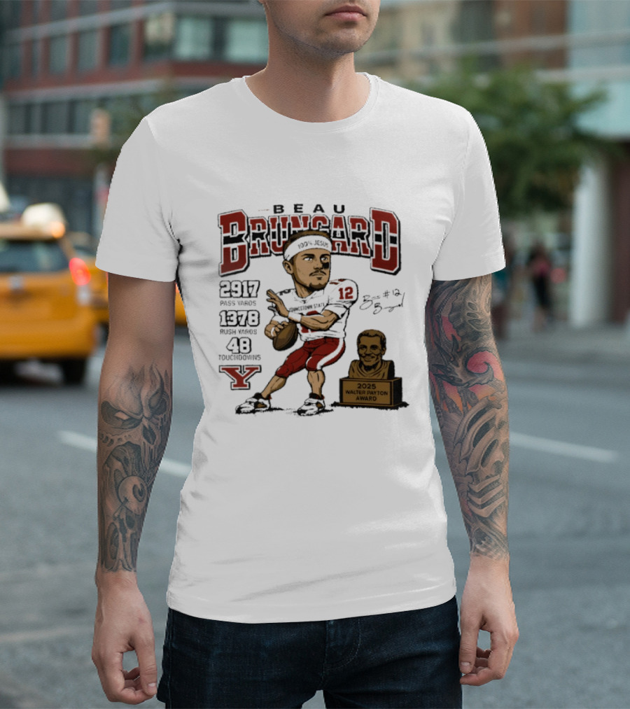 Beau Brungard 2025 Walter Payton Award Winner 2917 Yards 1378 Rushing 48 Touchdowns T-Shirt