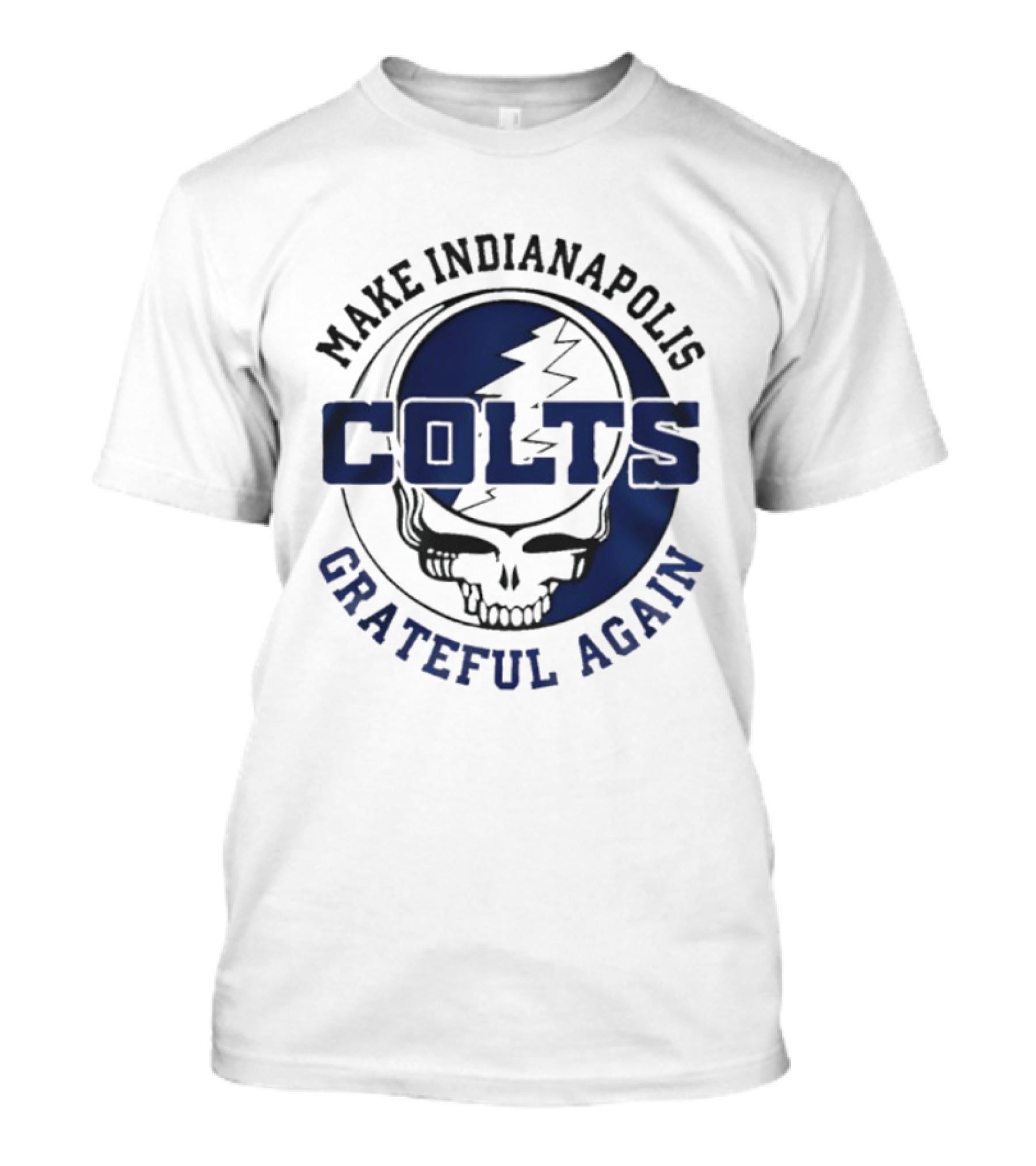 Make Indianapolis Colts Grateful Again Skull Lightning T-Shirt