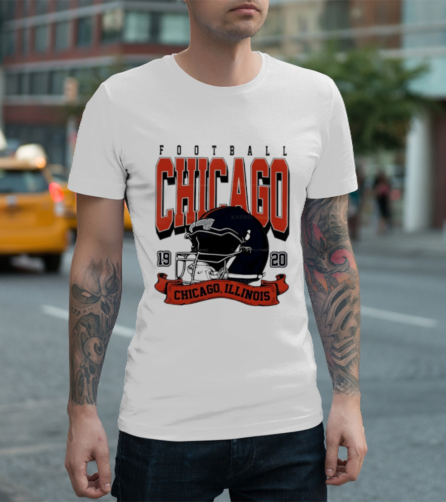 Chicago Football Helmet 1920 Illinois Sports Team T-Shirt