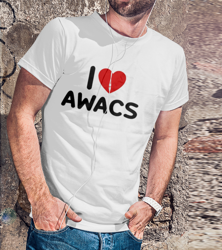 I Love AWACS Heart Symbol Enthusiast Recognition T-Shirt