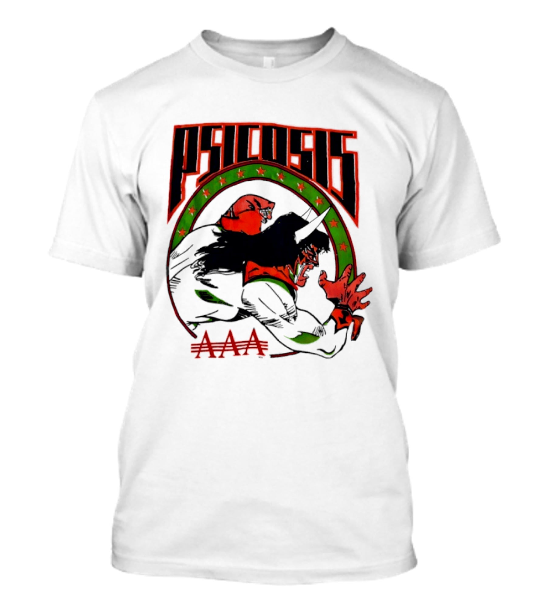 Psicosis AAA Wrestling Promotion Luchador Mask Art Comic T-Shirt