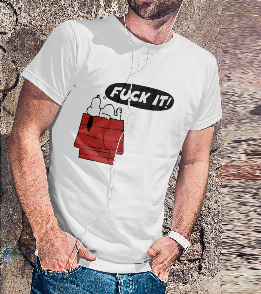 Snoopy Fuck It Relaxing On Doghouse Peanuts Humor T-Shirt