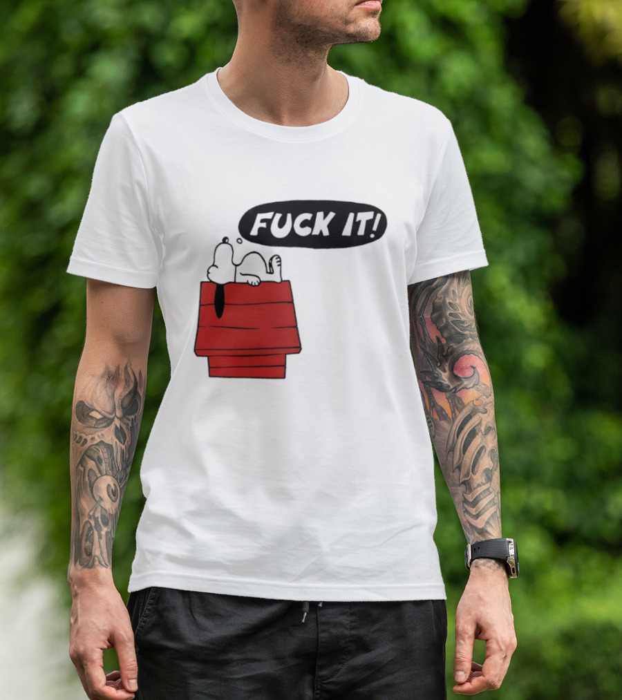 Snoopy Fuck It Relaxing On Doghouse Peanuts Humor T-Shirt