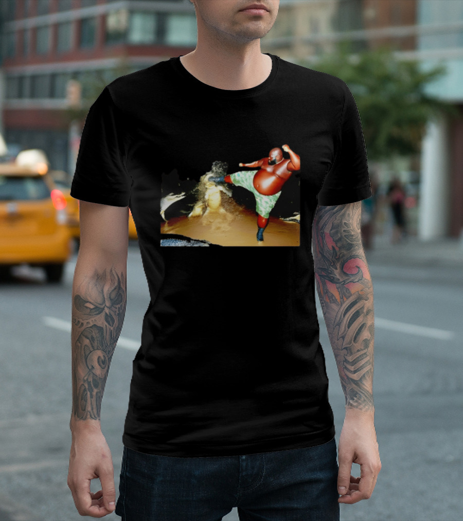 Black Guy Kicking Crocodile T-Shirt
