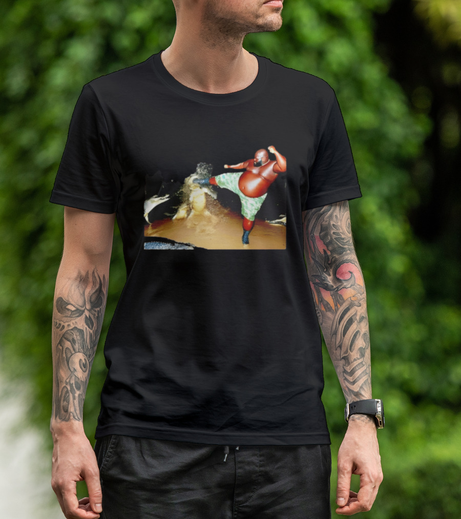 Black Guy Kicking Crocodile T-Shirt