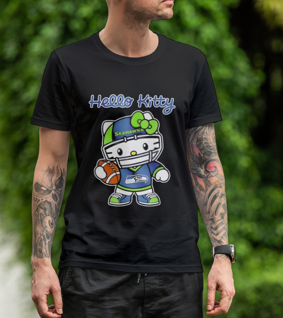 Hello Kitty Seahawks Football Collaboration T-Shirt