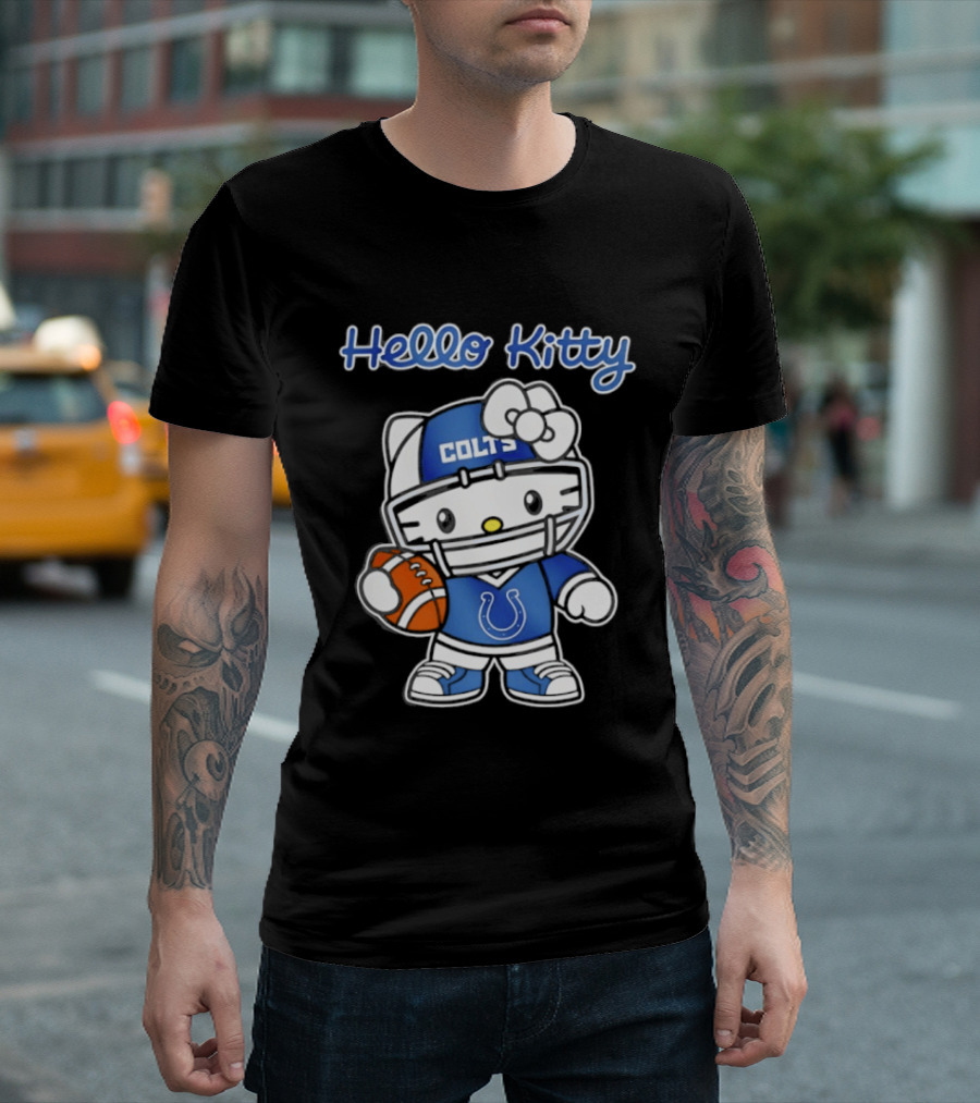 Hello Kitty Colts Football Team Helmet Collaboration T-Shirt