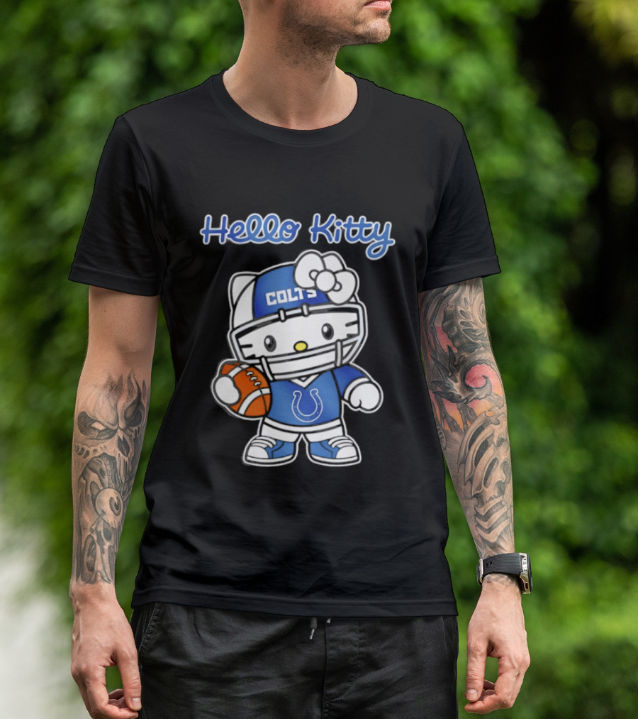 Hello Kitty Colts Football Team Helmet Collaboration T-Shirt