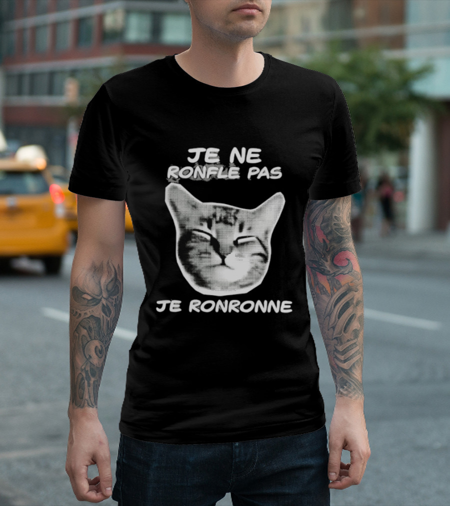 Je Ne Ronfle Pas Je Ronronne Cat T-Shirt