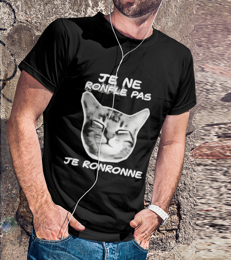 Je Ne Ronfle Pas Je Ronronne Cat T-Shirt