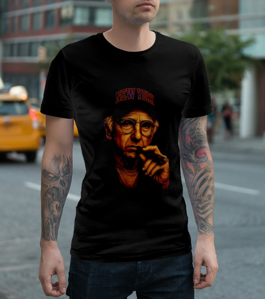 New York Hat Wearing Figure With Cigar Mood T-Shirt