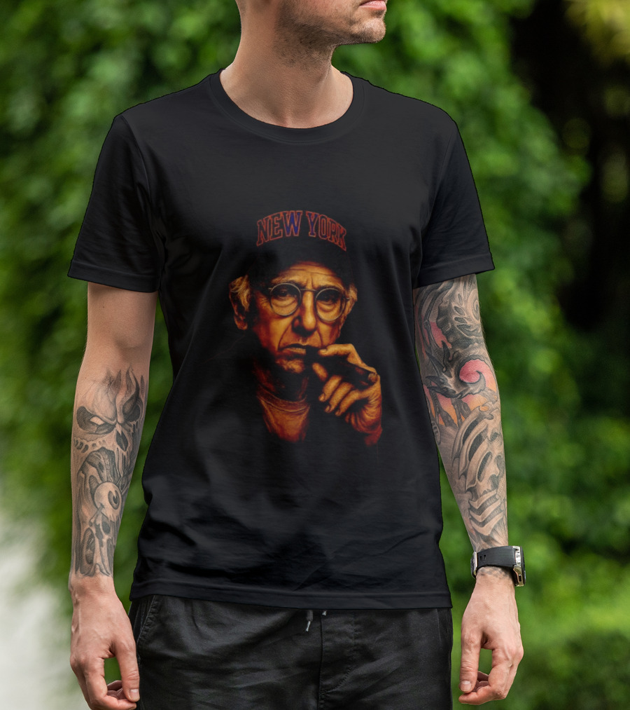 New York Hat Wearing Figure With Cigar Mood T-Shirt