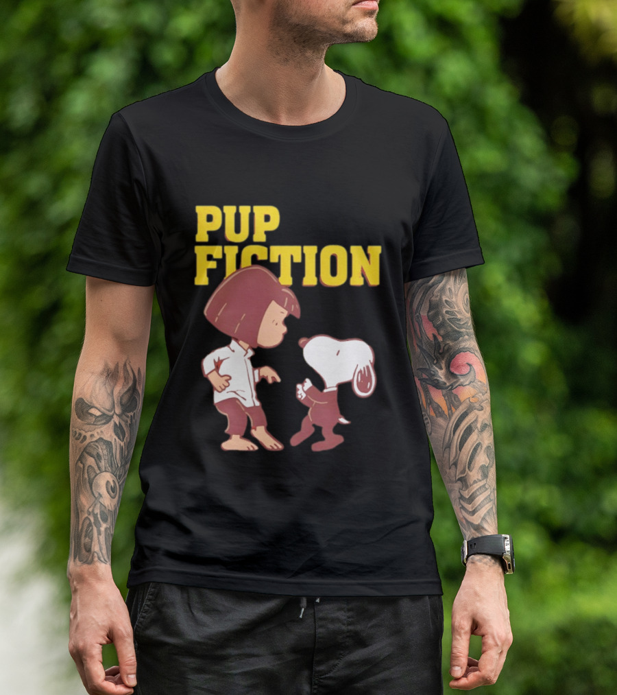 Lucy And Snoopy Pup Fiction Mashup Peanuts Characters T-Shirt