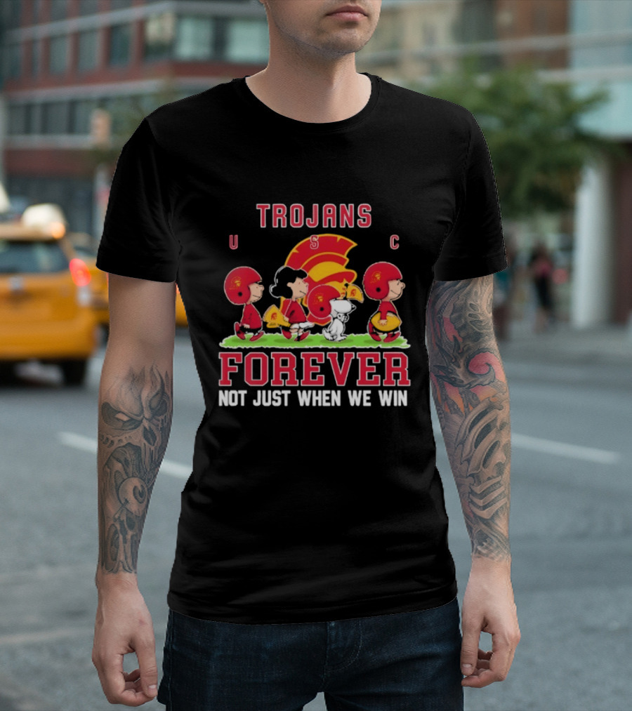 USC Trojans Peanuts Forever Not Just When We Win Charlie Brown Snoopy T-Shirt