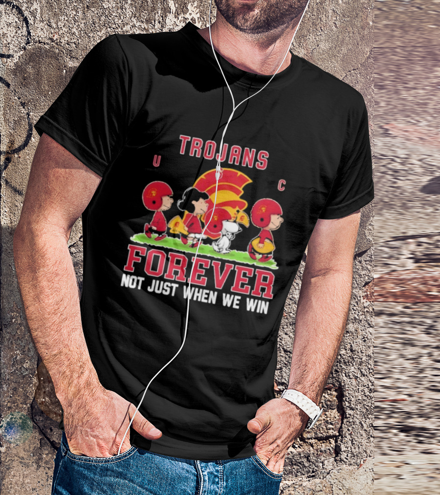 USC Trojans Peanuts Forever Not Just When We Win Charlie Brown Snoopy T-Shirt