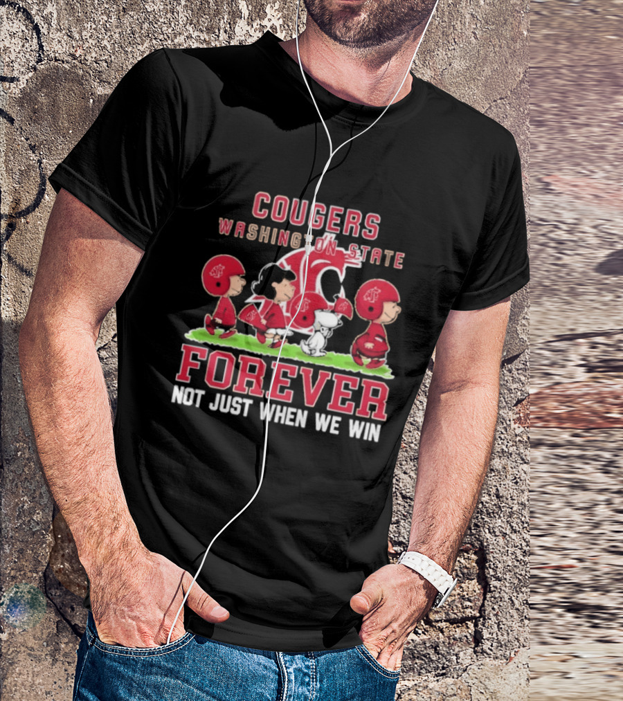 Washington State Cougars Peanuts Forever Not Just When We Win T-Shirt