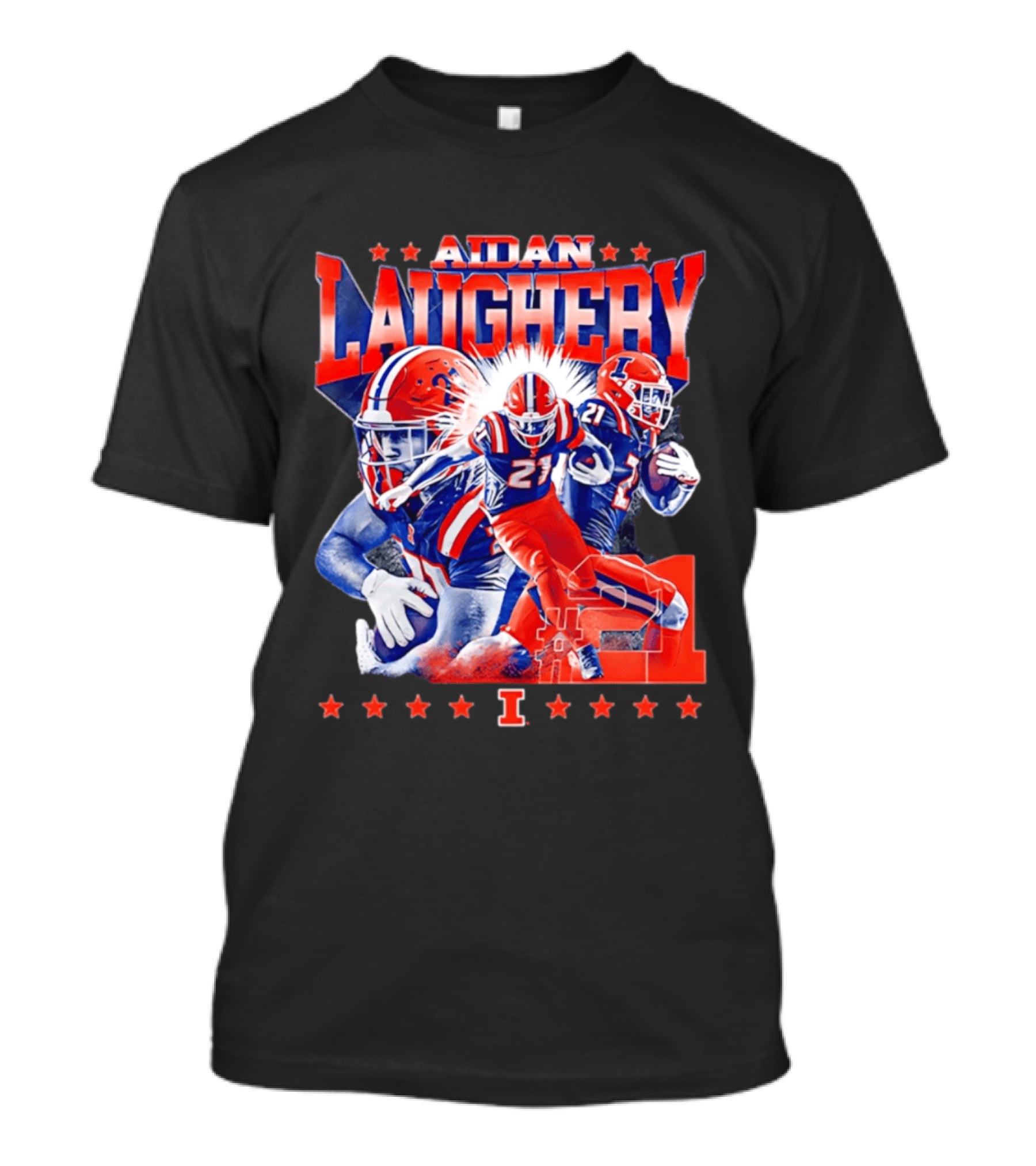 Aidan Laughery Illinois Football NCAA Player 21 Collage T-Shirt