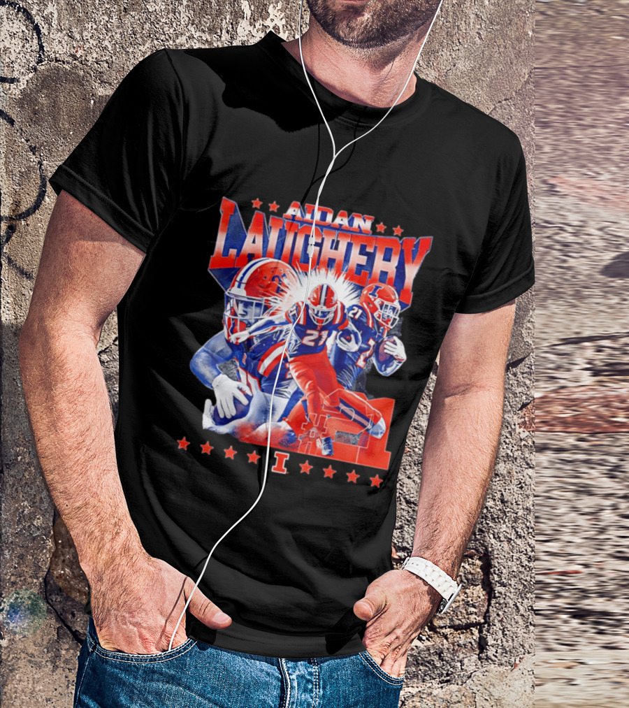 Aidan Laughery Illinois Football NCAA Player 21 Collage T-Shirt