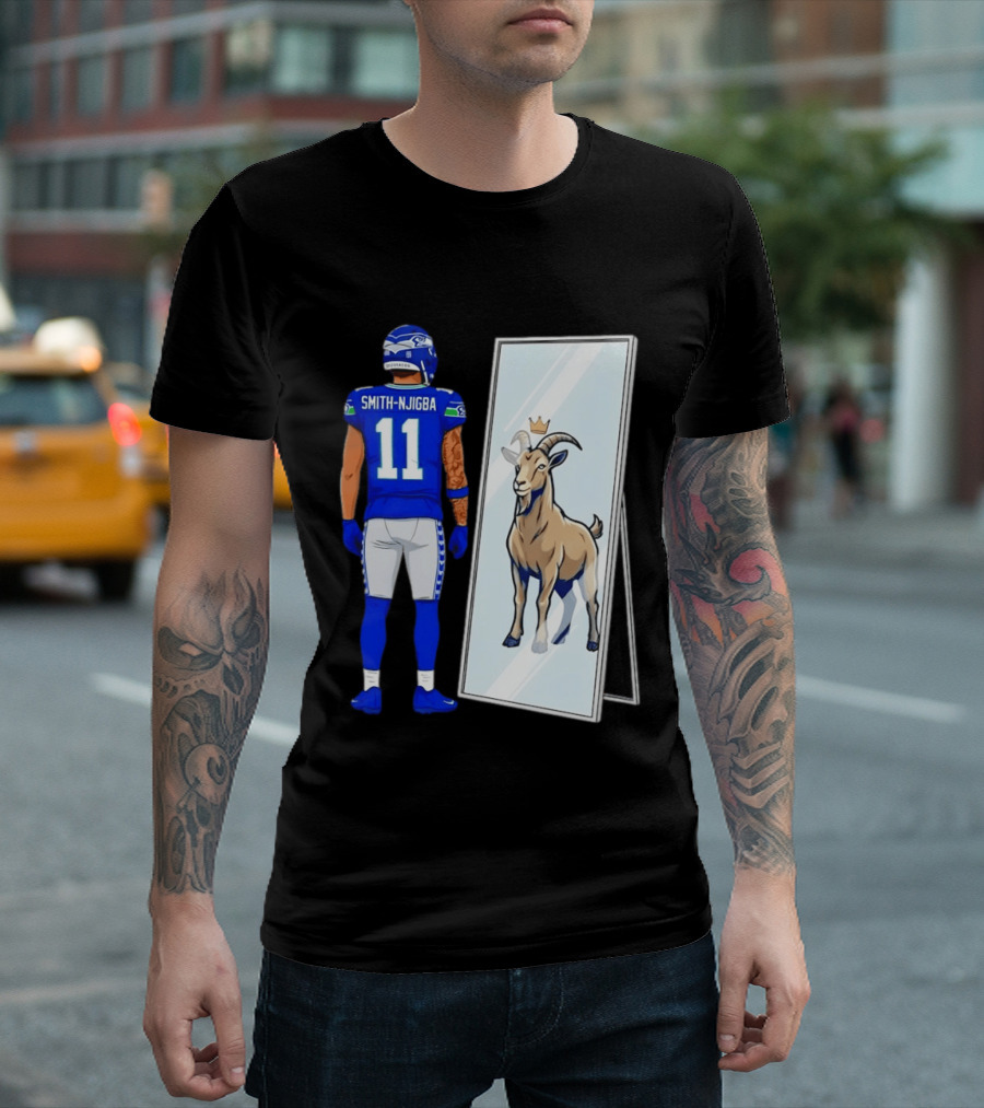 Jaxon Smith Njigba Seattle Seahawks Mirror Goat Football T-Shirt