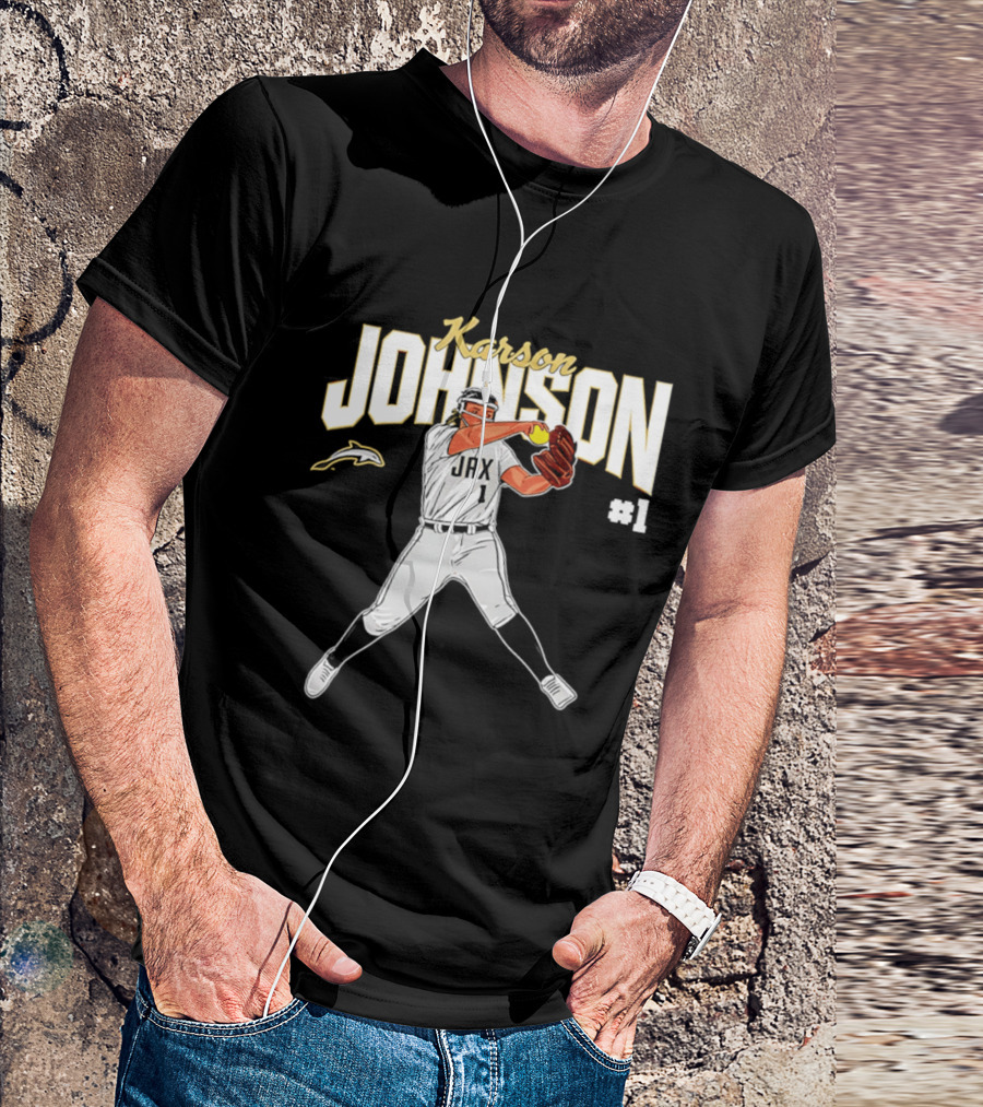 Karson Johnson JAX Softball #1 Caricature Legends T-Shirt