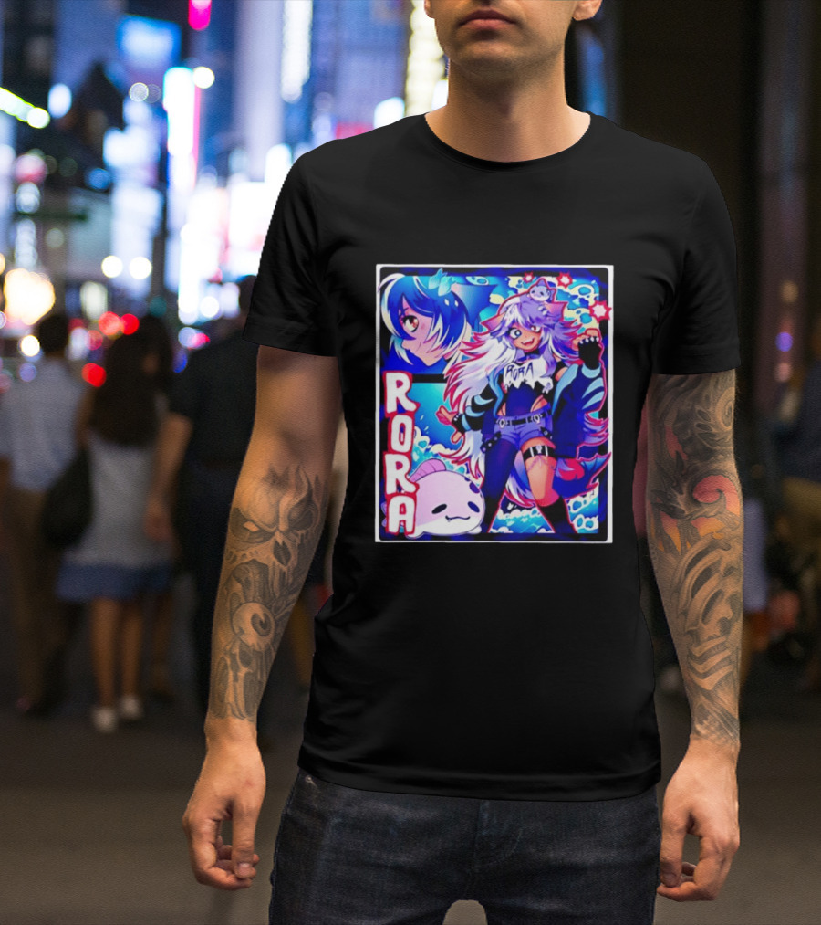 Rora Anime Character Vibrant Art With Cute Fantasy Elements And Pink Creature T-Shirt
