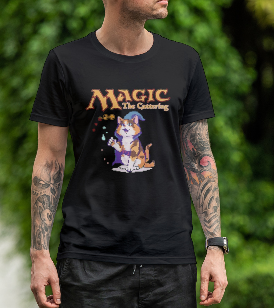 Magic The Cattering Cat Wizard With Magic The Gathering T-Shirt