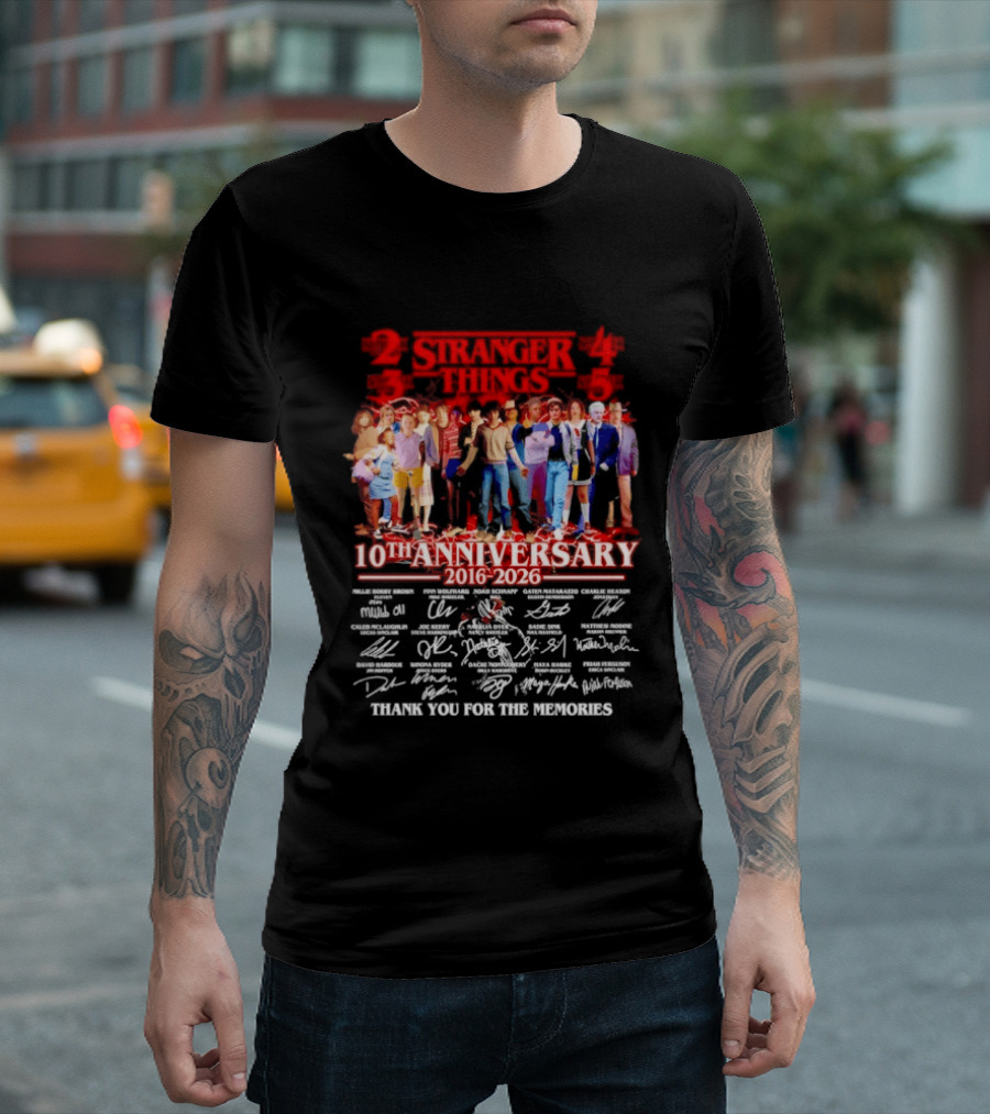 Stranger Things 10th Anniversary 2016 2026 Thank You For The Memories T-Shirt