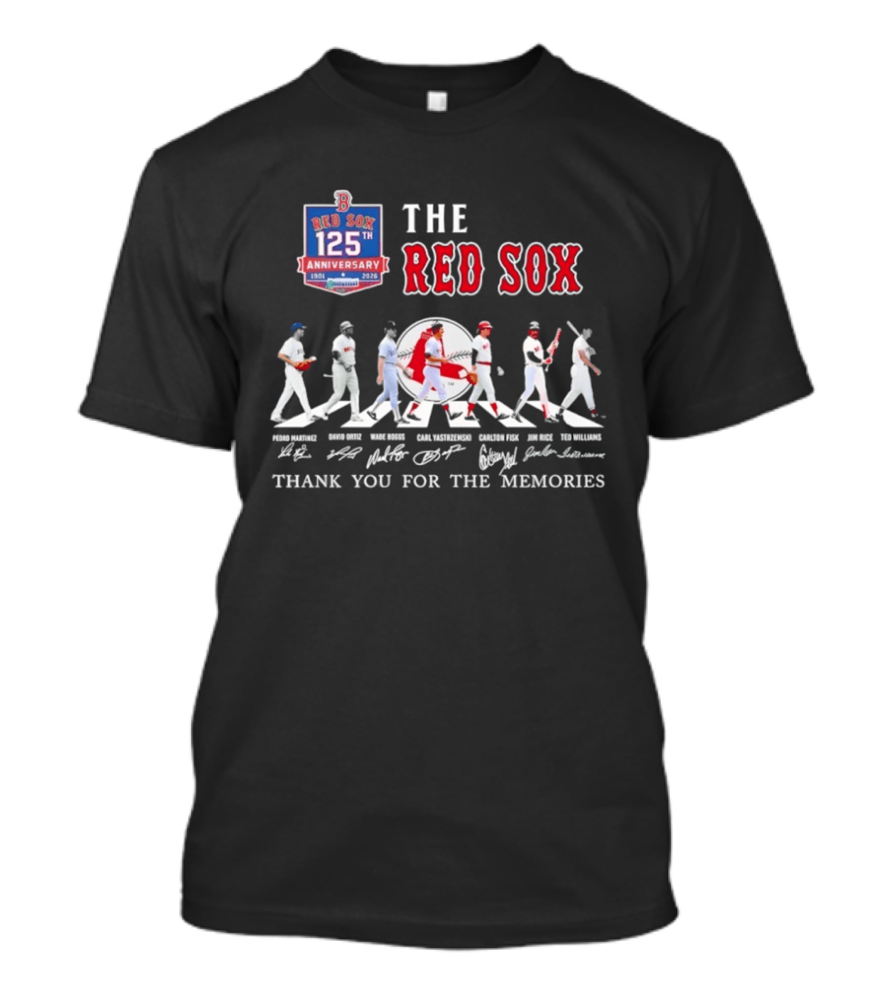 Boston Red Sox 125th Anniversary Players 1901 2026 Thank You For The Memories T-Shirt