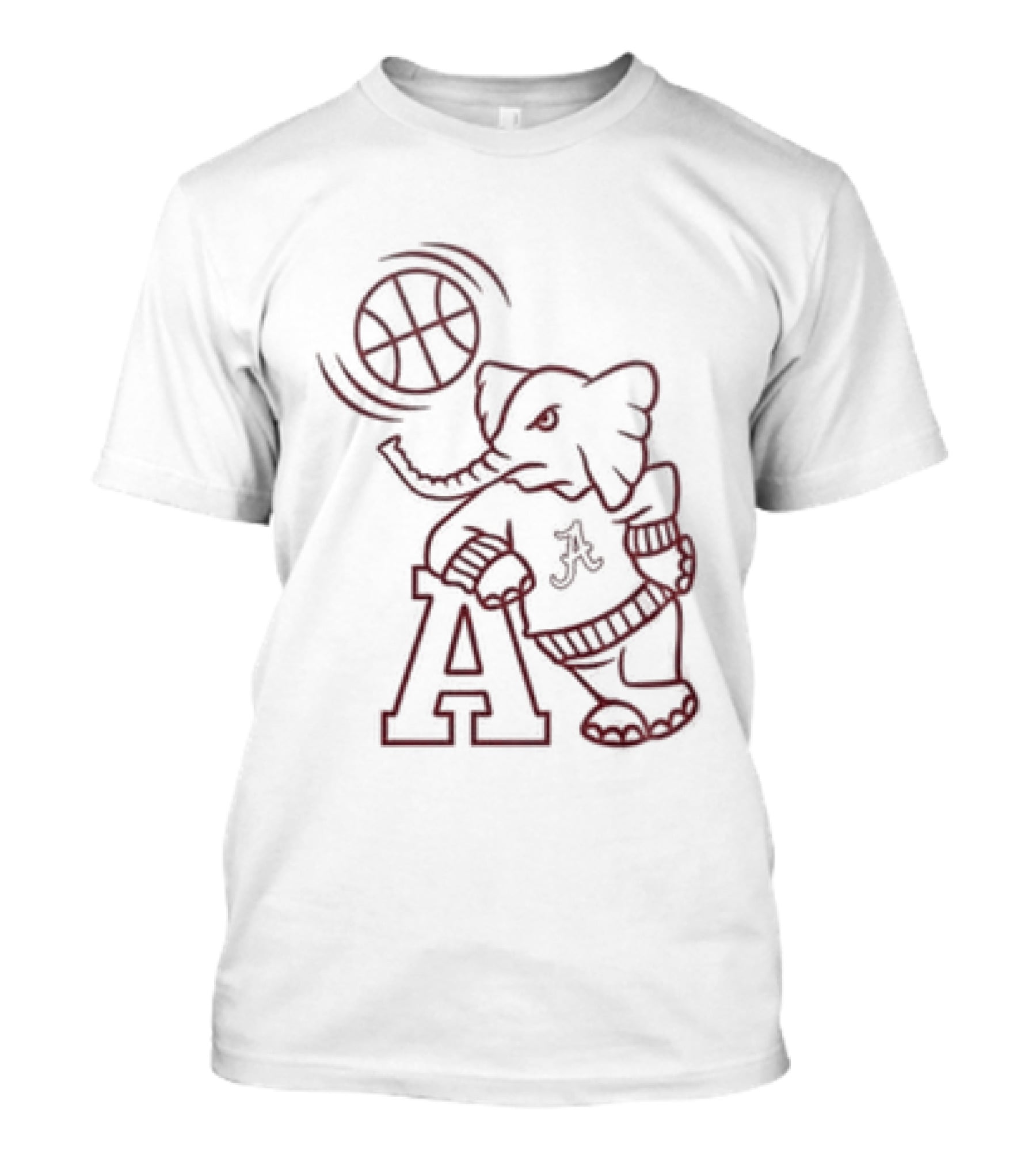 Alabama Crimson Tide Big Al Basketball White Out 2026 Game Night T-Shirt