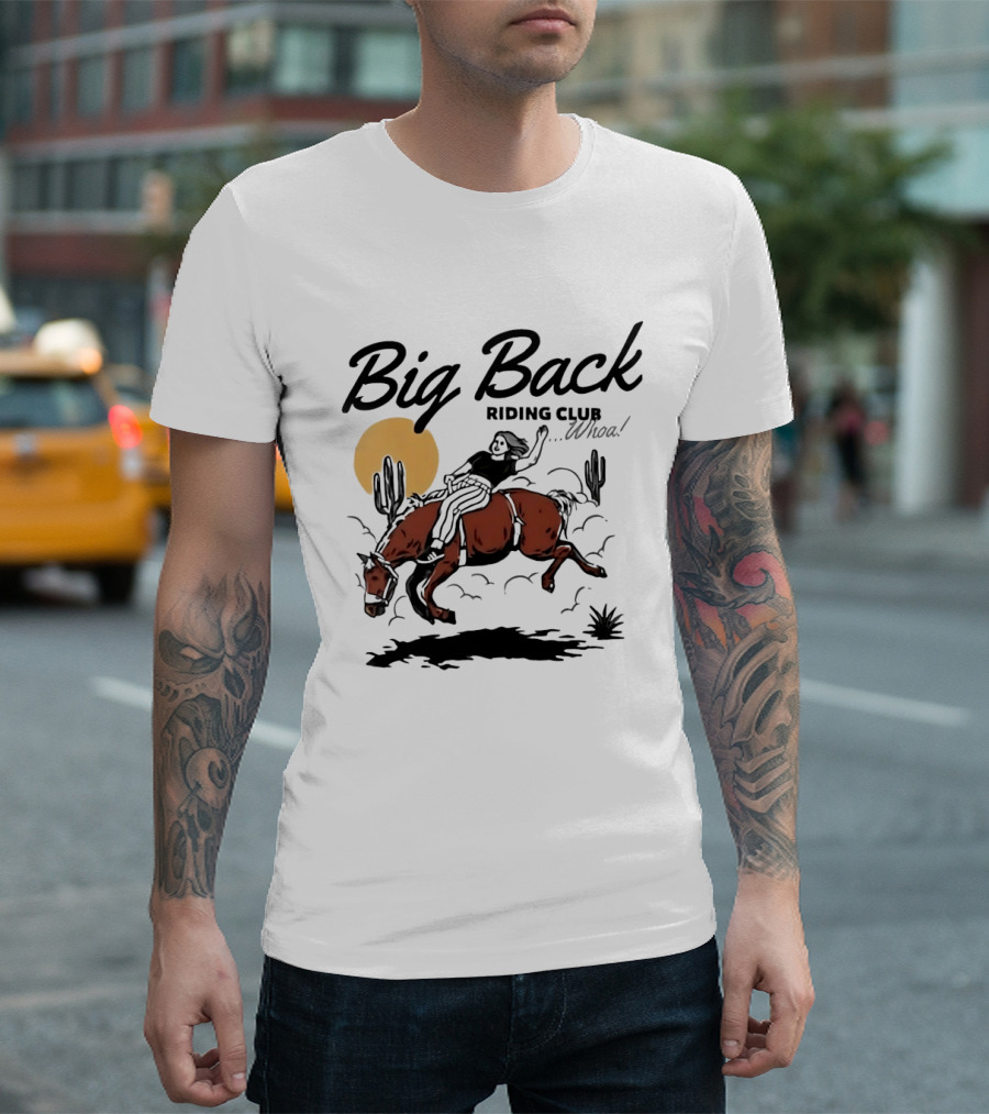 Big Back Riding Club Whoa Western Desert Scene T-Shirt