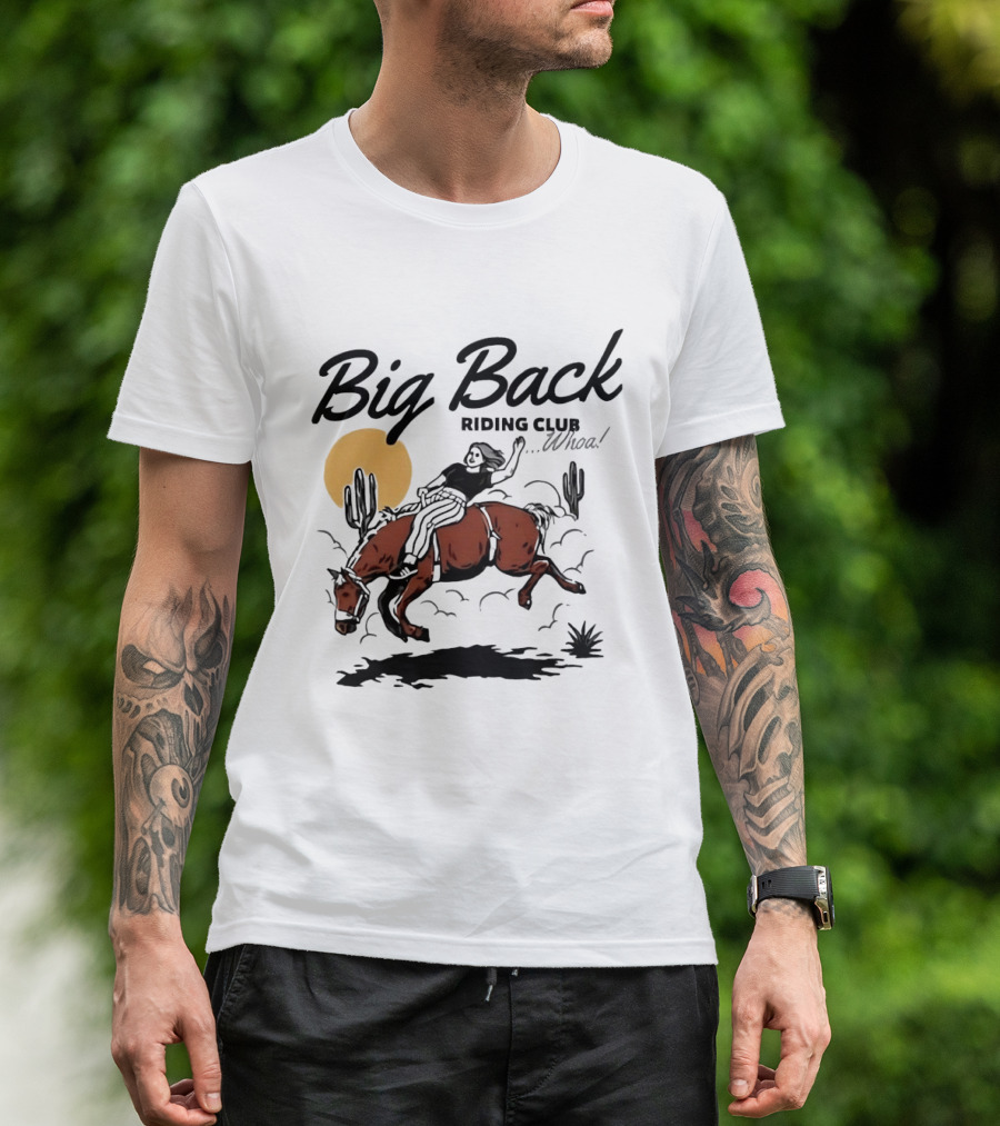 Big Back Riding Club Whoa Western Desert Scene T-Shirt
