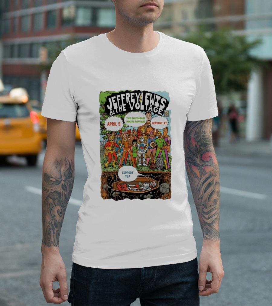 Jeffrey Lewis And The Voltage Newport KY Southgate House Revival April 5 T-Shirt