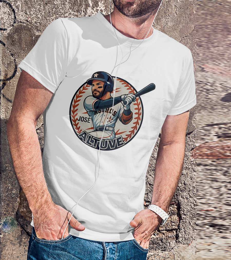 Houston Astros José Altuve Baseball Caricature T-Shirt