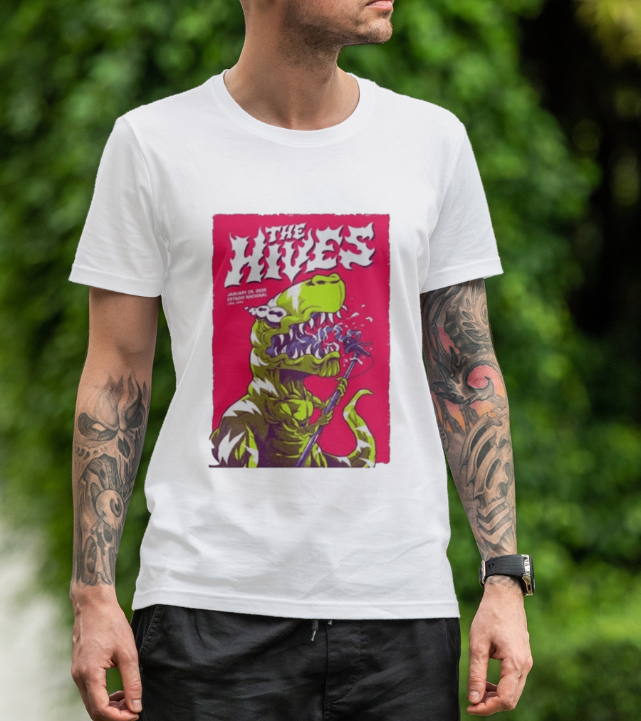 The Hives Live In Lima Peru January 25 2026 Estadio Nacional Dinosaur T-Shirt