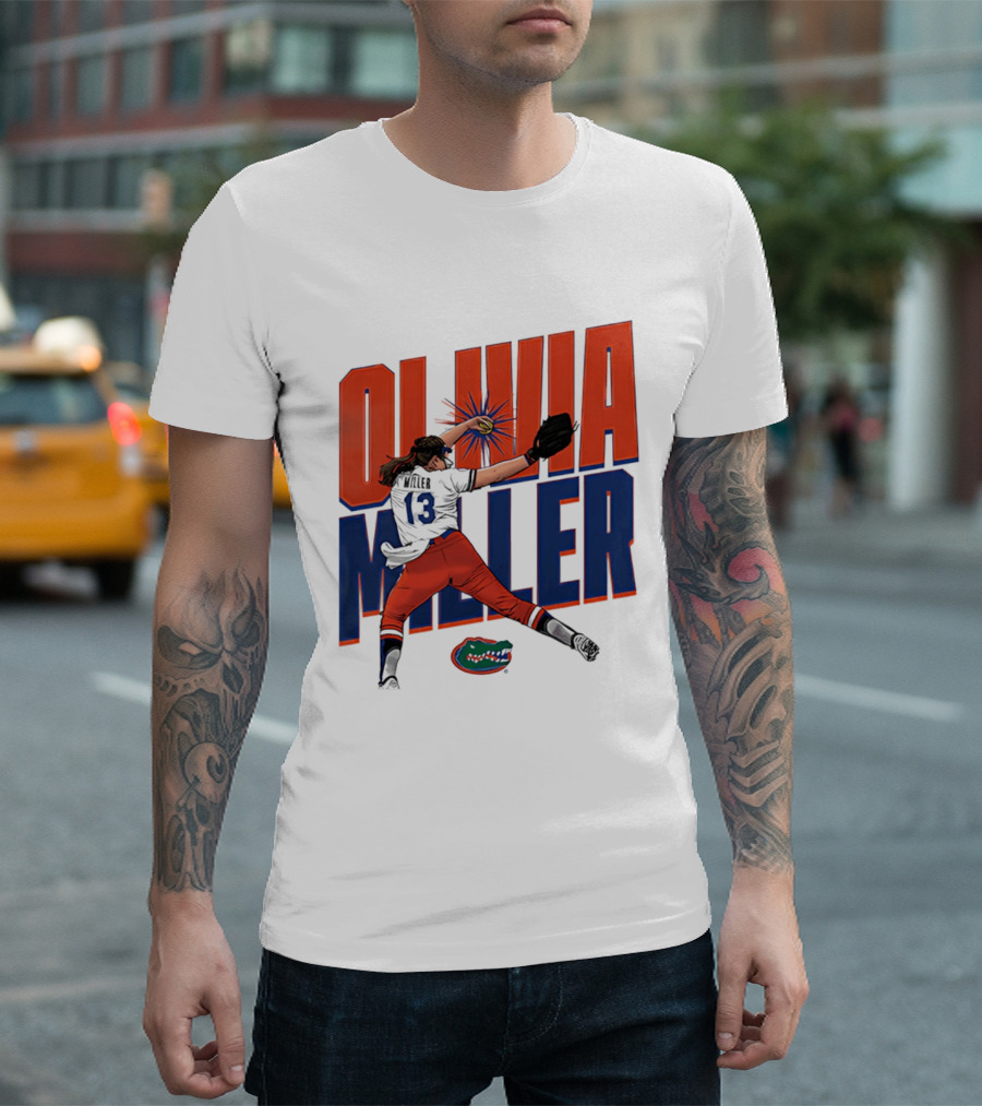 Olivia Miller Florida Gators Softball NCAA Player Caricature T-Shirt