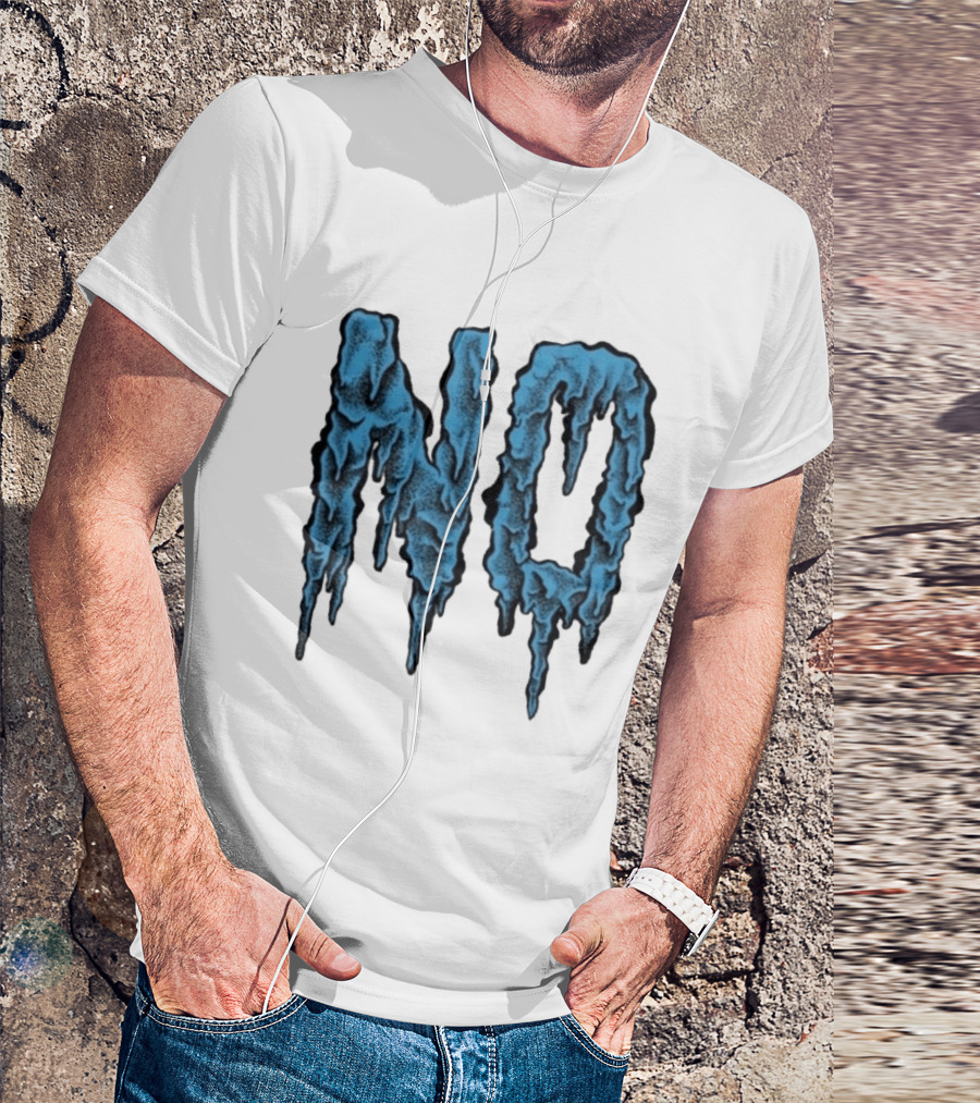 Aaron Turner NO Blue Ice Letters T-Shirt