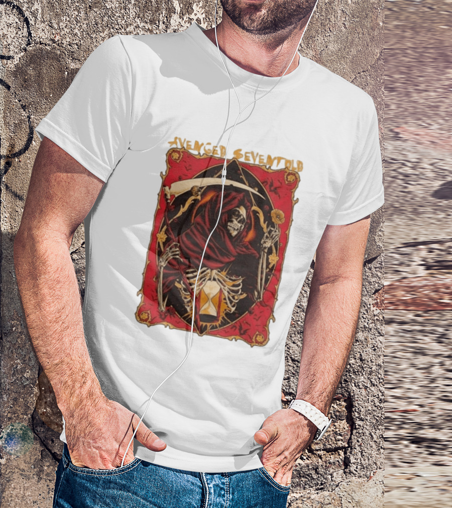 Avenged Sevenfold Skeleton Hourglass Scythe T-Shirt