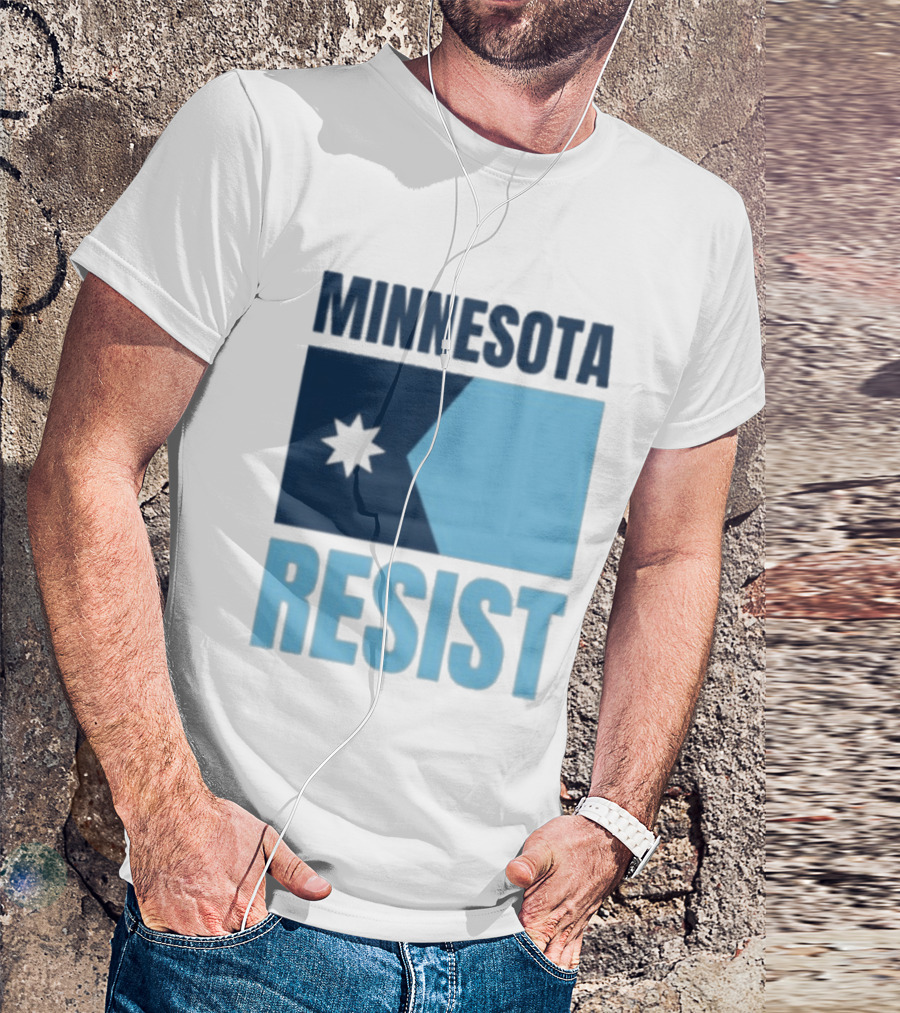 MINNESOTA RESIST Star Flag Blue Rectangle T-Shirt