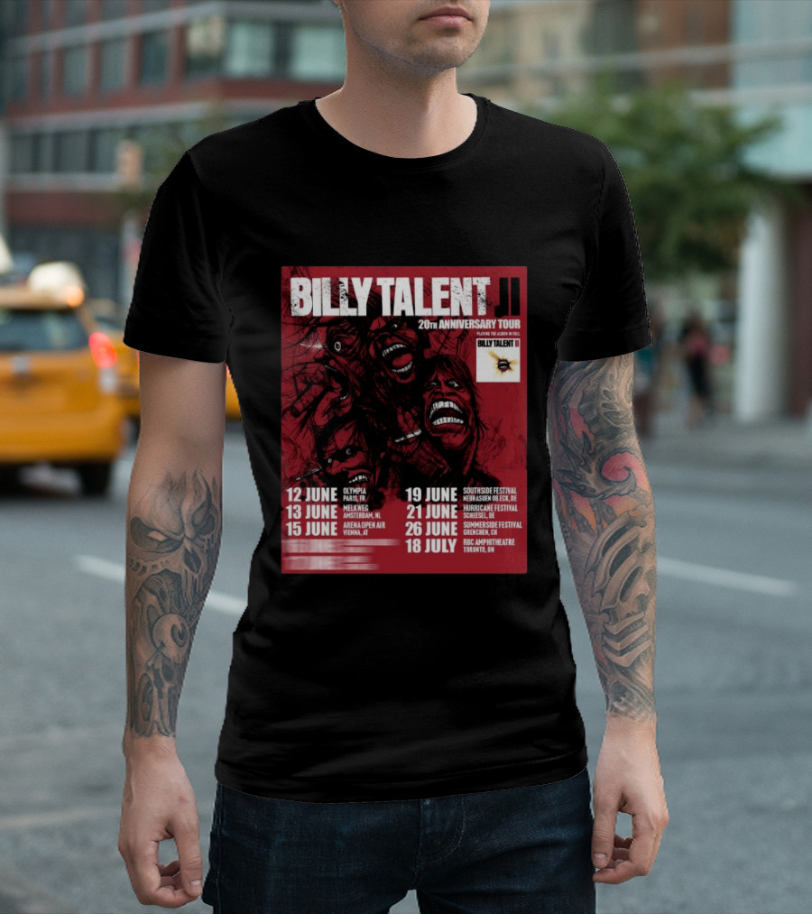 Billy Talent 20th Anniversary Tour Dates Europe Canada 2023 T-Shirt