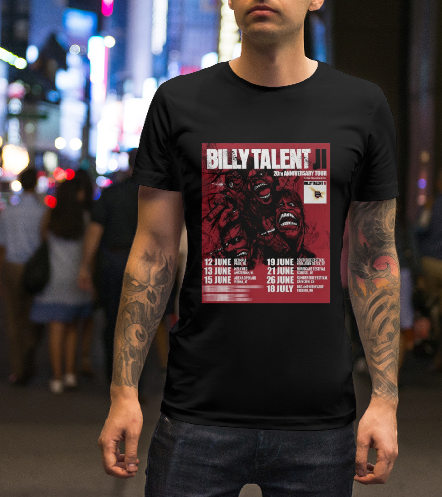 Billy Talent 20th Anniversary Tour Dates Europe Canada 2023 T-Shirt