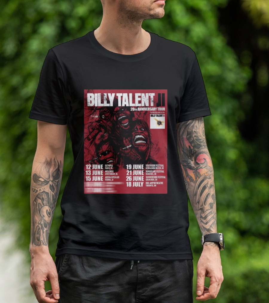Billy Talent 20th Anniversary Tour Dates Europe Canada 2023 T-Shirt