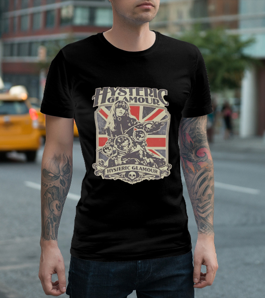 Hysteric Glamour Biker Girl Union Jack Rock Rider T-Shirt