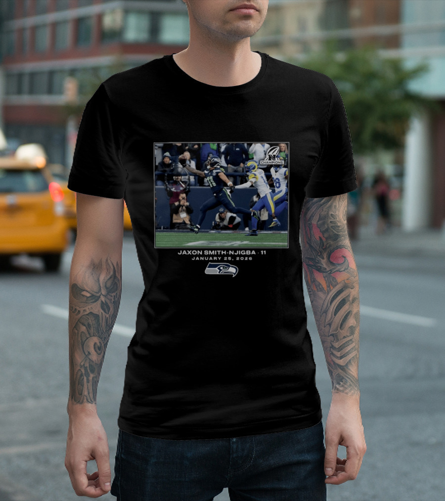 Seattle Seahawks Jaxon Smith Njigba 11 NFC Champions 2023 T-Shirt