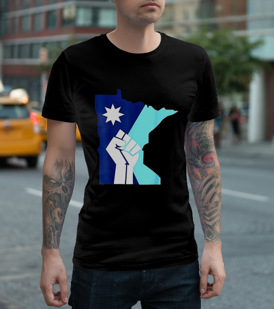 Protest Fists Resist Minnesota Map Star T-Shirt