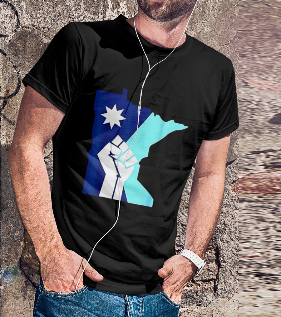 Protest Fists Resist Minnesota Map Star T-Shirt