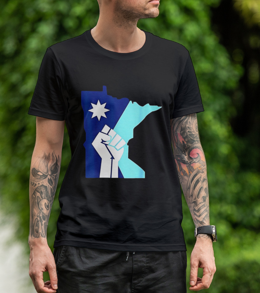 Protest Fists Resist Minnesota Map Star T-Shirt